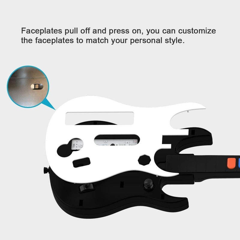 DOYO Wireless Wii Guitar Hero Controller for Nintendo Wii, Compatible with Guitar Hero and Rock Band 2 Games with Adjustable Strap, White (10 key) - Image 3